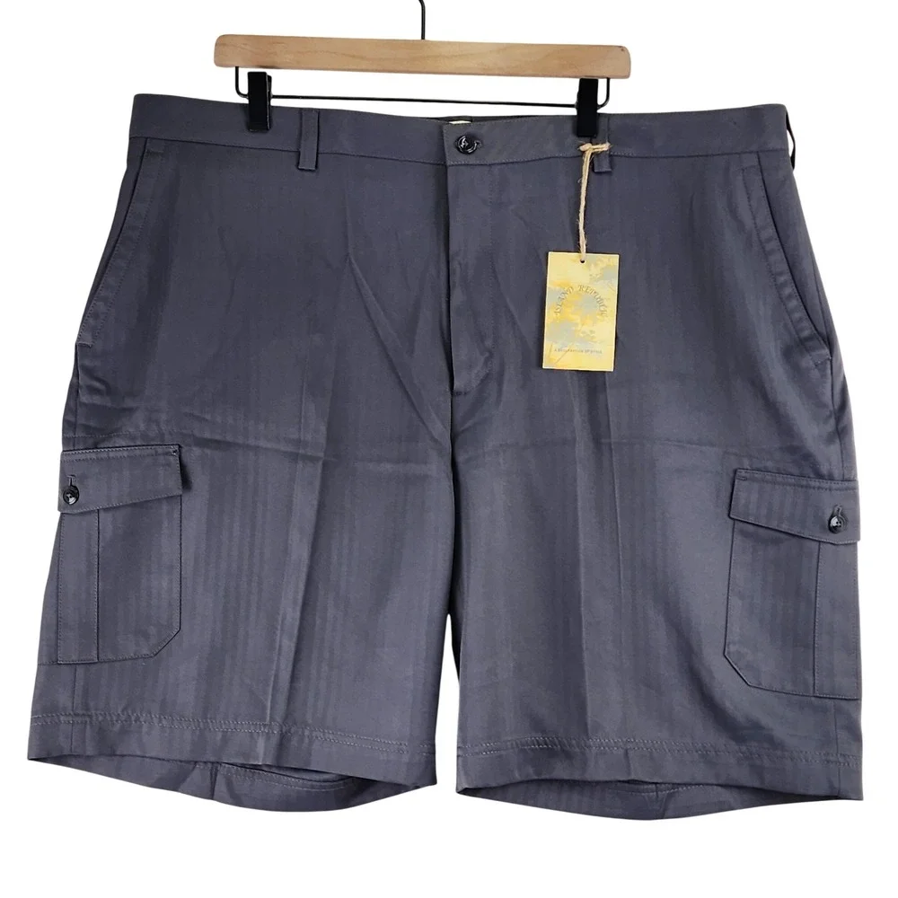 Island Republic Herringbone Cargo Shorts Mens 44 Gray Gorpcore‎ Utility